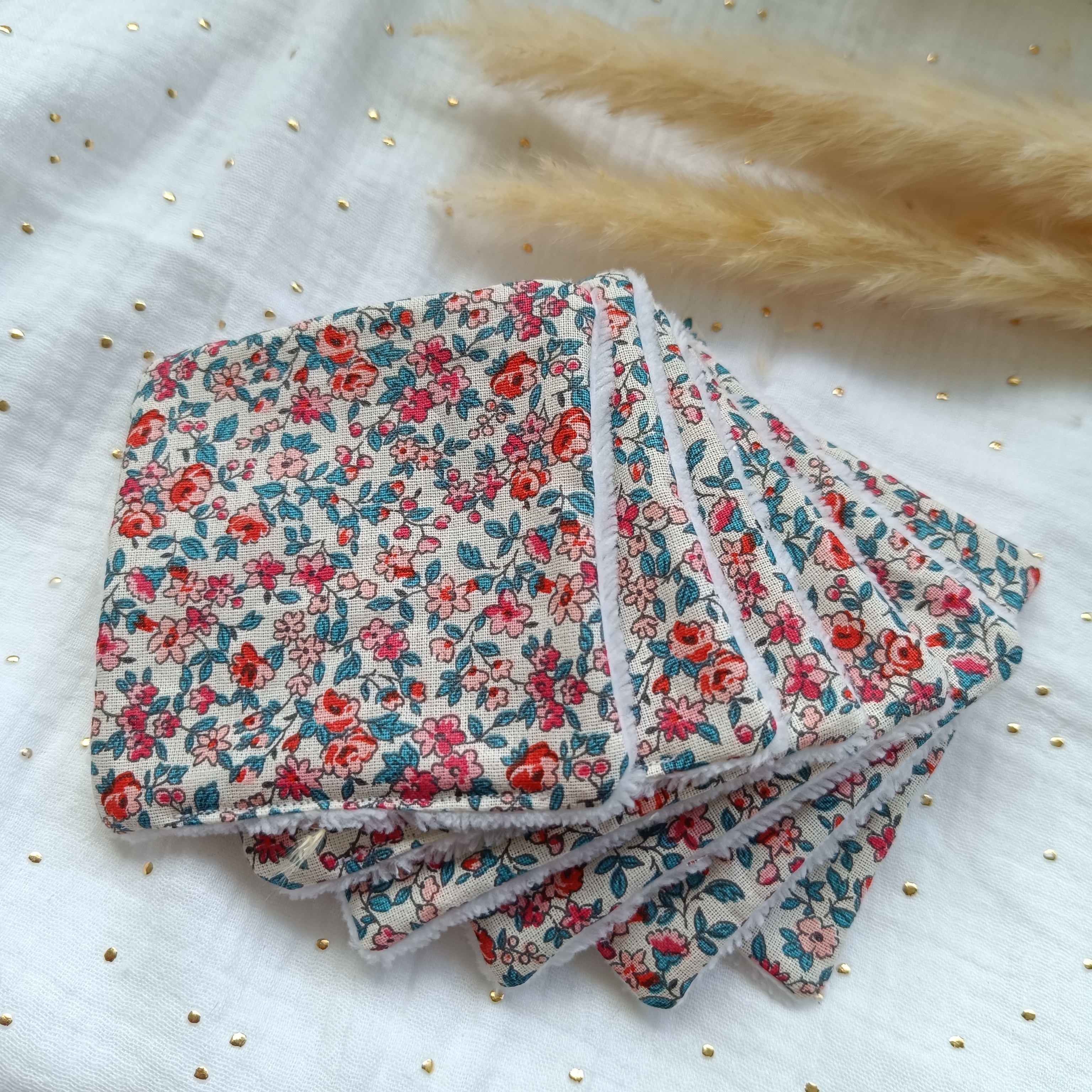 Lot 10 cotons démaquillants lavables - Liberty