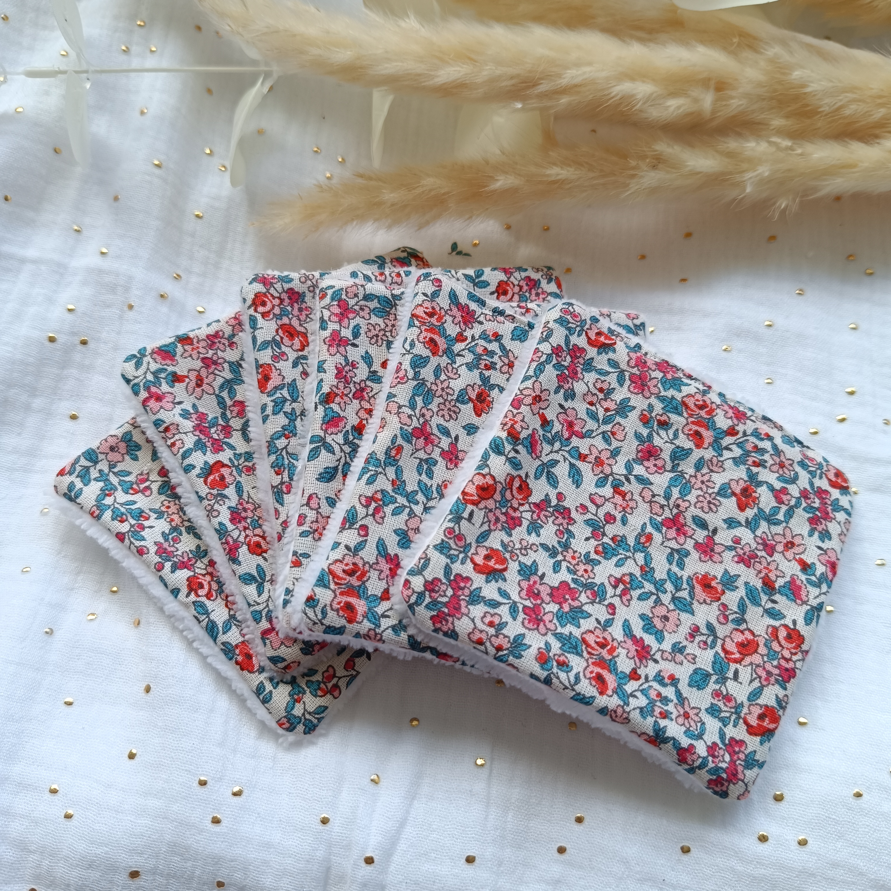 Lot 10 cotons démaquillants lavables - Liberty