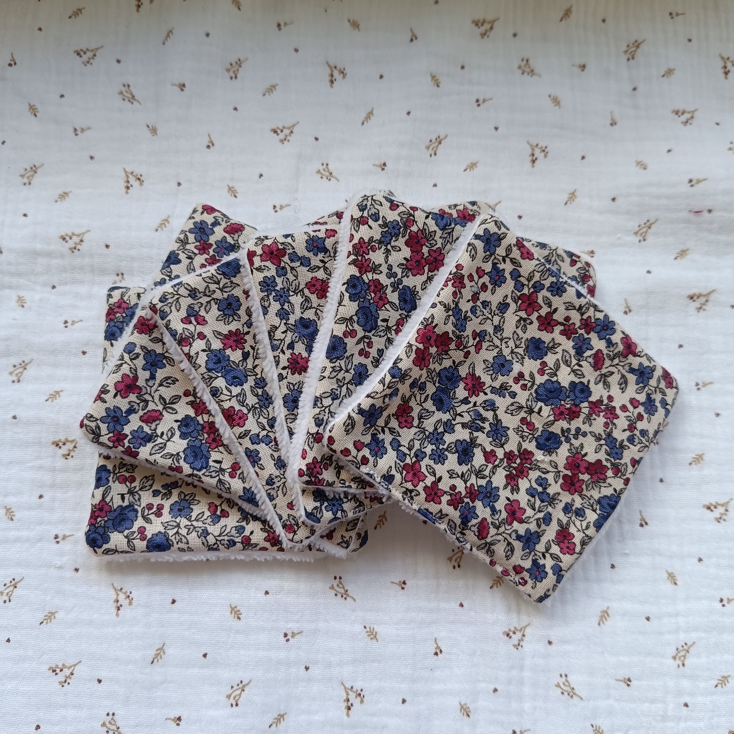 Lot 10 cotons démaquillants lavables - Liberty