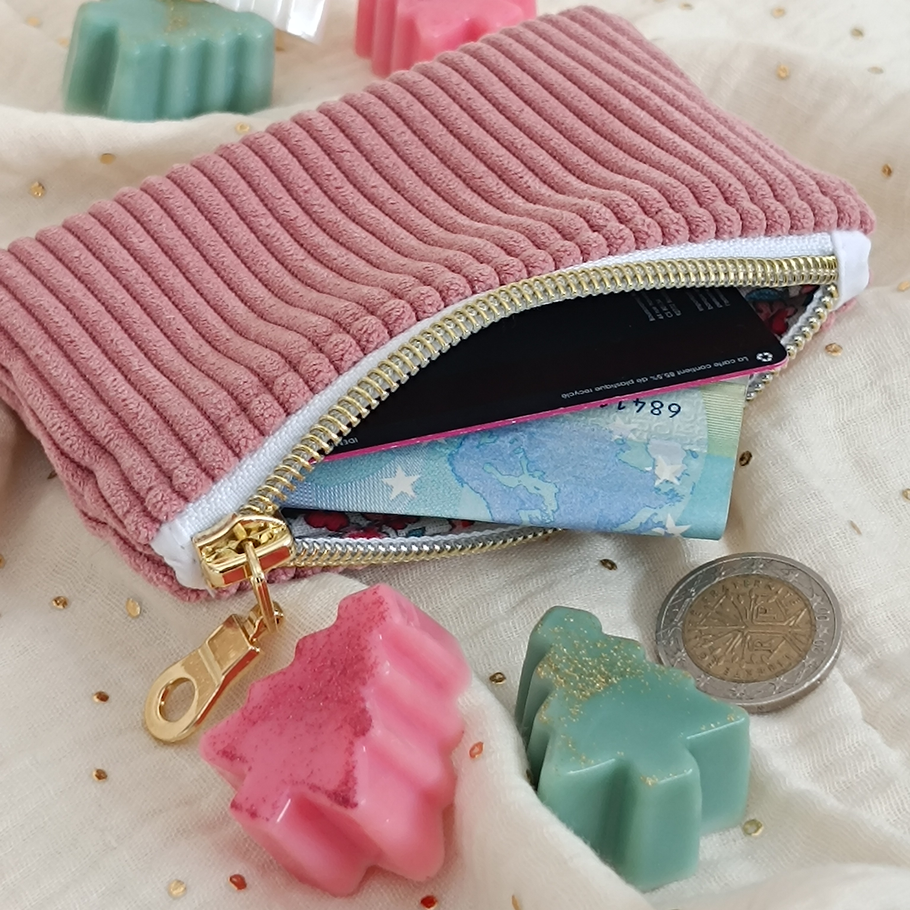 Porte-monnaie velours - Collection Dorée