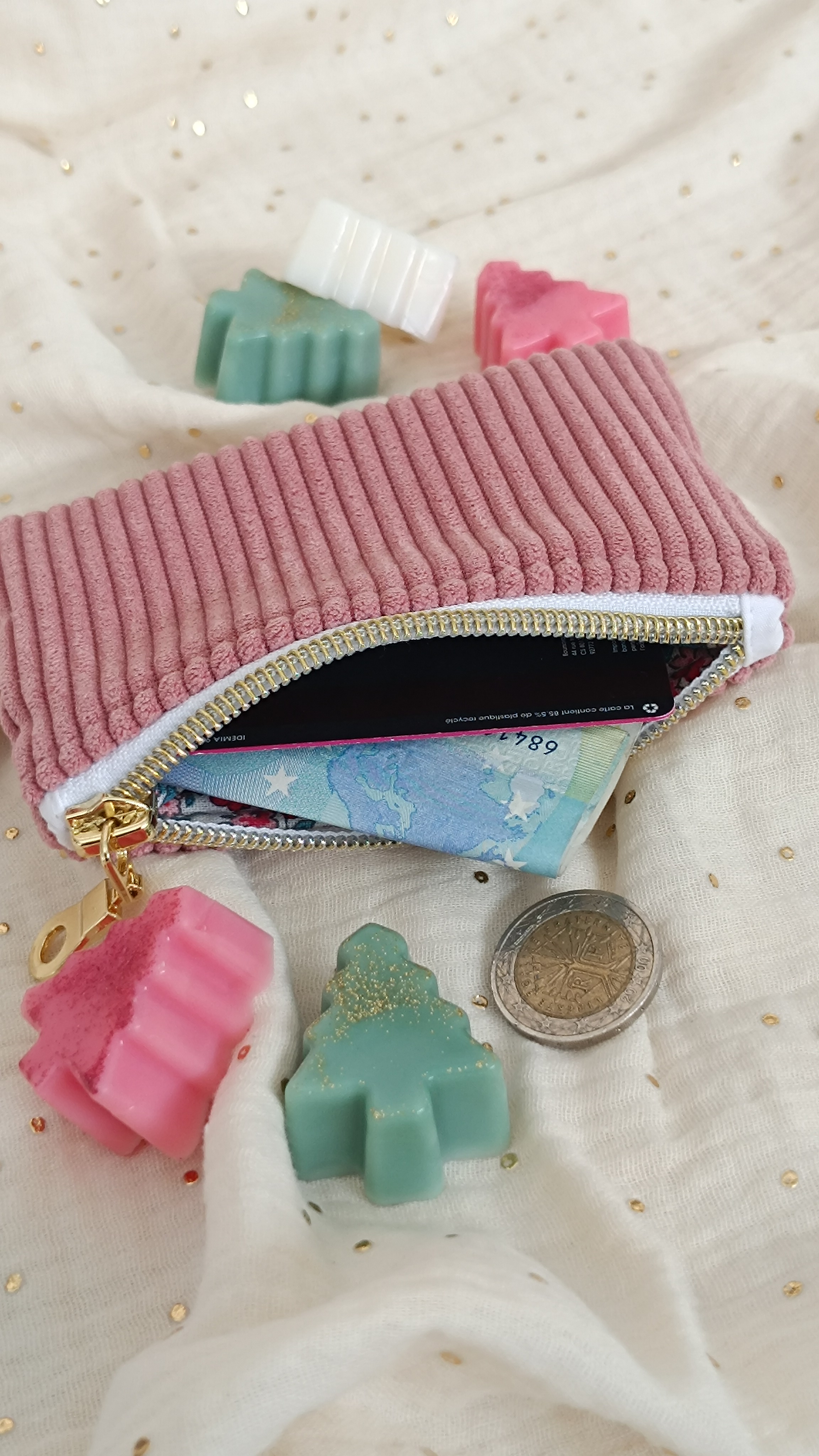 Porte-monnaie velours - Collection Dorée